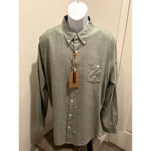 Weatherproof Mens Long Sleeve Country Twill Shirt Size XL Button Up Green Casual
